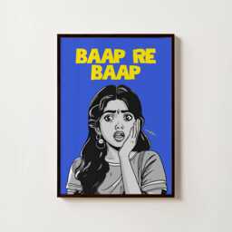 Baap Re Poster - Gujarati Desi Wall Art South Asian Humour Print Bold Home Decor - thumbnail 1
