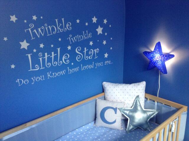 Nursery Wall Decal Twinkle Little Star Sticker Kids Bedroom Baby Room Gift Affirmation Art - image 1