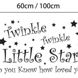Nursery Wall Decal Twinkle Little Star Sticker Kids Bedroom Baby Room Gift Affirmation Art - thumbnail 2