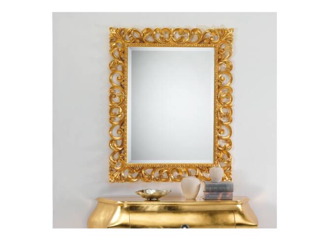Classic Baroque Wall Mirror Antique Gold Leaf - Made in Italy Italian Style Mirror Vintage Gilded Entryway, Bedroom, Living Room #8061 - image 1