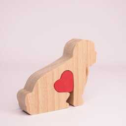 Shih Tzu Dog Figurine With Engraved Love Heart, Personalised Memorial Shih Tzu Gift, Remembrance Present For Owner - thumbnail 3