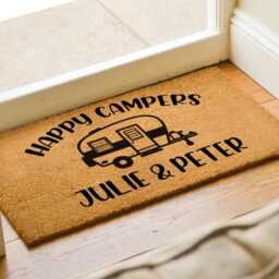 Camper Doormat - Custom Happy Campers Personalized Name Door Mat Camping Welcome Travel Explorer Gift - thumbnail 2