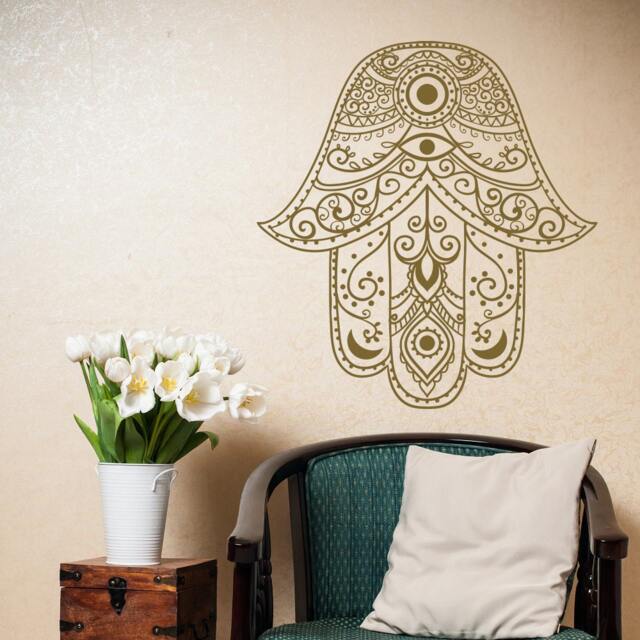 Hamsa Hand Vinyl Wall Decal Boho Yoga Studio Decor #33 - image 1