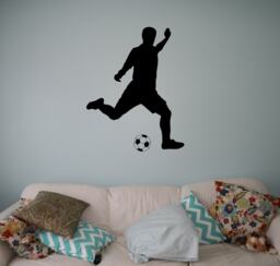 Football Player Wall Vinyl Decal Soccer Sticker Sport Home Interior Bedroom Decor Art Murals 2(Scr - thumbnail 1