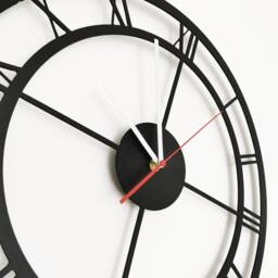 Industrial Metal Wall Clock Matte Black, Silent Movement - thumbnail 2