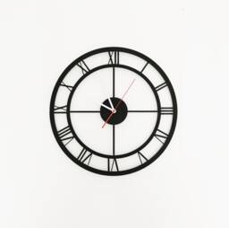 Industrial Metal Wall Clock Matte Black, Silent Movement