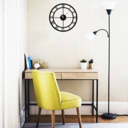 Industrial Metal Wall Clock Matte Black, Silent Movement - thumbnail 4
