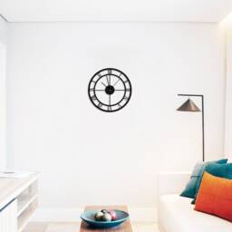 Industrial Metal Wall Clock Matte Black, Silent Movement - thumbnail 3