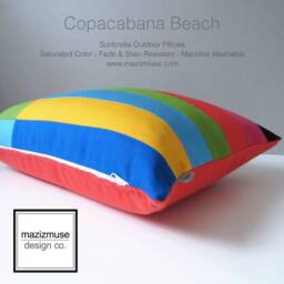 Colorful Outdoor Sunbrella?? Pillow Cover in Modern Color Block, Colourful Cushion Covers Patchwork For Kid's Room/Patio Pool Loungers - thumbnail 2