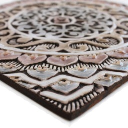 Ceramic Mandala Wall Hanging Bohemian Coastal Decor, Matt Brown - 30cm/11.8 - thumbnail 3