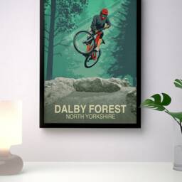 Dalby Forest Mountain Bike Art Print North Yorkshire Mtb Poster - thumbnail 3