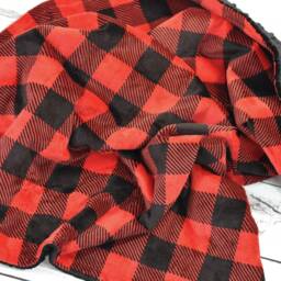Adult Minky Blanket-Couch Blanket-Throw Blanket-Red Black Plaid Large Blanket-Scarlet Blanket-Minky Blanket-Large Blanket - thumbnail 3