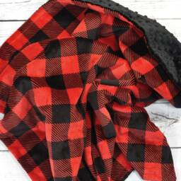 Adult Minky Blanket-Couch Blanket-Throw Blanket-Red Black Plaid Large Blanket-Scarlet Blanket-Minky Blanket-Large Blanket - thumbnail 2