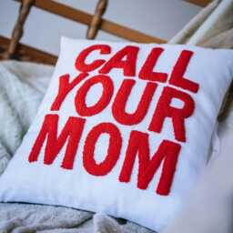 Long Distance Gift From Mom Embroidered Pillow, Dorm College Gift, Family, Graduation Customize Idea, Student Idea - thumbnail 1