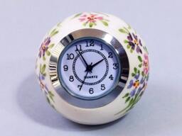 Ceramic Ball Table Clock Pink Purple Floral Desk Clock Decor