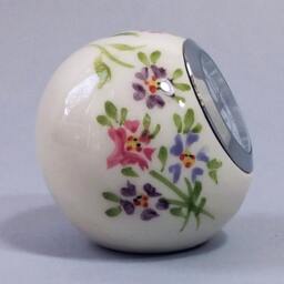 Ceramic Ball Table Clock Pink Purple Floral Desk Clock Decor - thumbnail 3