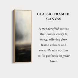 Dark Cloud Art Vertical Framed Canvas Print in Charcoal & Cream - Tall Wall Art For Bedroom Office Or Hall D??cor - thumbnail 3