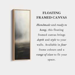 Dark Cloud Art Vertical Framed Canvas Print in Charcoal & Cream - Tall Wall Art For Bedroom Office Or Hall D??cor - thumbnail 2