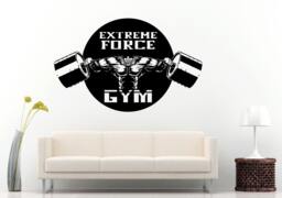 Gym Training Fitness Bodybuilding Wight Lifting Logo Emblem Sign Wall Decal Vinyl Sticker Mural Room Decor L605 - thumbnail 1