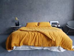 Organic Linen Duvet Cover Set Soft Stonewashed Bedding With Coconut Buttons - thumbnail 1
