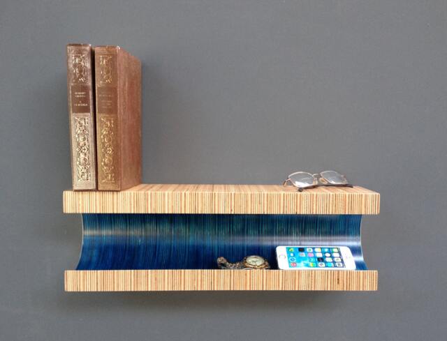 Bedside Table Available in Blue, Red, Yellow, Green, Natural/ Floating Console/Floating Shelf/ Mantle Book Shelf - image 1