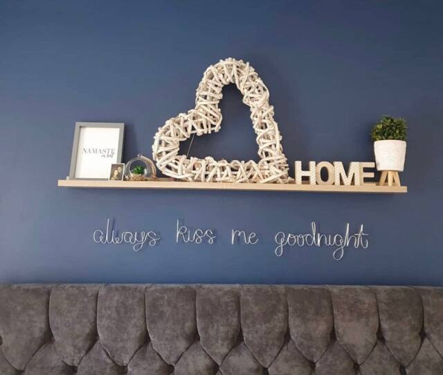 Always Kiss Me Goodnight Wire Wall Art - Bedroom Love Sign - image 1