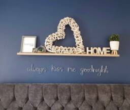 Always Kiss Me Goodnight Wire Wall Art - Bedroom Love Sign - thumbnail 1