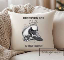 Personalised Rugby League Union Cushion To Watch The Game~ Daddy, Grandad, Any Name ~ Father's Day Gift Birthday Teacher Present Include Pad
