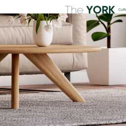 Modern Round Solid Oak Coffee Table - Scandi Style - thumbnail 3