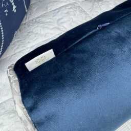 Personalised Embroidered Initial Name Bolster Cushion Pillow/Navy - Grey, Wedding Or Birthday Gift - thumbnail 3