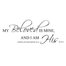 Bible Verse Vinyl Wall Decal My Beloved Is Mine Song Of Solomon 216 Lettering Words Spiritual Religious - 110 - thumbnail 3