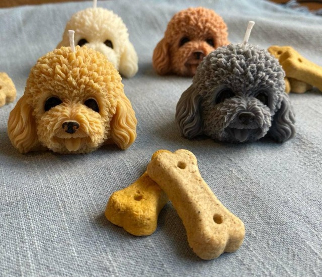 Poodle Candle Gift Set. Cute Puppy For Dog Lover - image 1