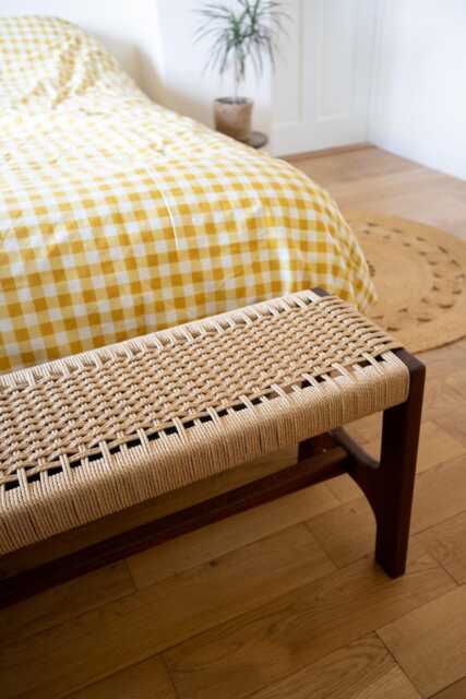 Danish Cord Mid Century Bench, Handwoven, Handmade, Hallway, Custom Sizes - image 1