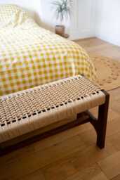 Danish Cord Mid Century Bench, Handwoven, Handmade, Hallway, Custom Sizes - thumbnail 1