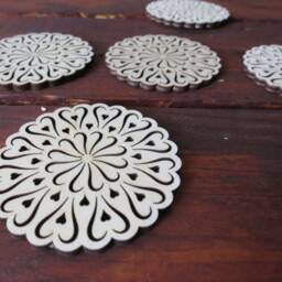 Filigree Wooden Christmas Tree Ornaments Rustic Woodland Decor - thumbnail 3