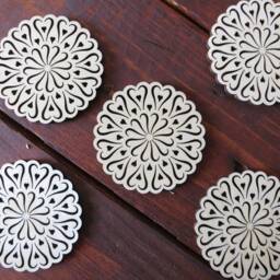 Filigree Wooden Christmas Tree Ornaments Rustic Woodland Decor - thumbnail 2