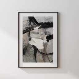 Colombia Map - Black & Grey Abstract Painting Of Wall Art Print Traval Poster - thumbnail 3