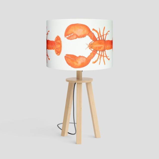 Handmade Lobster Lampshade Coastal Nautical Decor - image 1