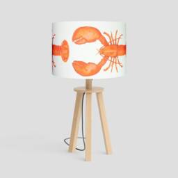 Handmade Lobster Lampshade Coastal Nautical Decor - thumbnail 1