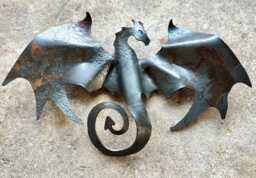Flying Dragon Metal Wall Art, Sculpture