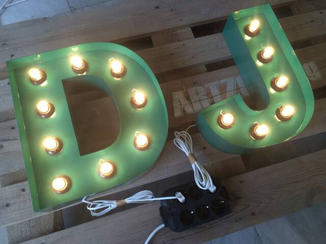 Custom Order For Large Metal Letter Light Up With Edison Bulbs Indoor Use - Wall Decor Sign Wedding, Birthday Or Home Decor - image 1
