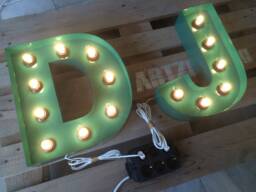Custom Order For Large Metal Letter Light Up With Edison Bulbs Indoor Use - Wall Decor Sign Wedding, Birthday Or Home Decor - thumbnail 1