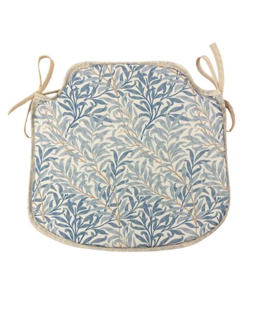 William Morris - Willow Bough Azure 100% Cotton Small Spindle Back Tie-On Seat Pads Dining/Patio/Garden/Kitchen - image 1