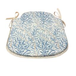 William Morris - Willow Bough Azure 100% Cotton Small Spindle Back Tie-On Seat Pads Dining/Patio/Garden/Kitchen - thumbnail 2