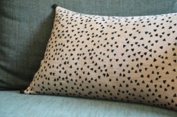 So Fun Triangle Confetti On Linen Pillow Cover , Black Embroidered Cushion & Natural Cotton - thumbnail 1