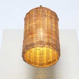 Wicker & Brass Wall Sconce, Bedroom, Hallways, Living Room Lighting - thumbnail 3