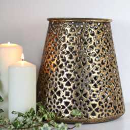 Candle Lantern - Handcrafted Vintage Gold Finish Home & Garden