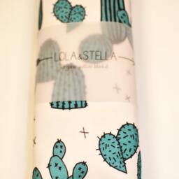 Organic Cactus Print Baby Blanket Knit Swaddle Blanket - thumbnail 3