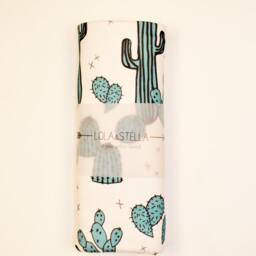 Organic Cactus Print Baby Blanket Knit Swaddle Blanket - thumbnail 2