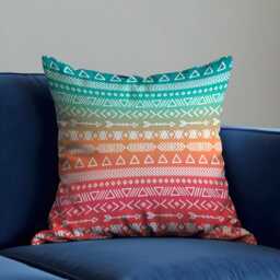Boho Tribal Pattern Cushion Cover, Colorful Geometric Pillow Case, Southwestern Living Room Decoration, Custom Made Cover - thumbnail 3